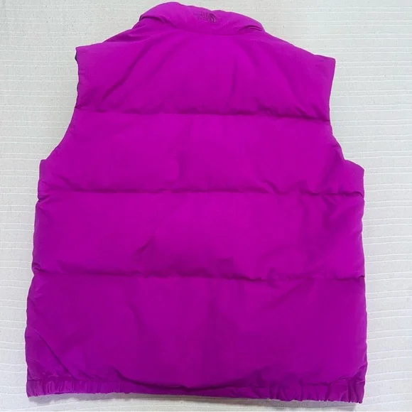 The North Face Down Puffer Vest Pink Purple womens Size Large Snap Button - Picture 5 of 6